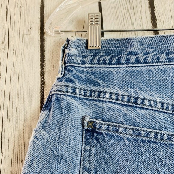 Womens Lee Original Distressed High Rise Mom Medium Wash Denim Blue Jeans 14 Med - Picture 8 of 12